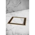 Matte Gold Smart Tile Insert Floor Waste Shower Grate Drain (90mm outlet) Matte Gold Smart Tile Insert Floor Waste Shower Grate Drain (90mm outlet)